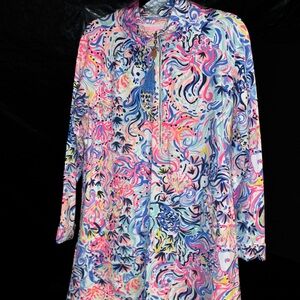 Lilly Pulitzer Pink and Blue Paisley Coverup Dress